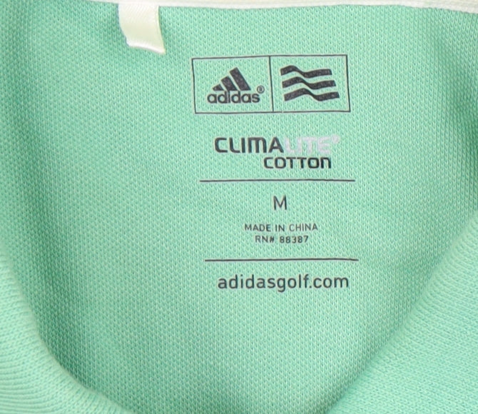 Adidas Men's Green Polo Shirt M Short Sleeve Golf