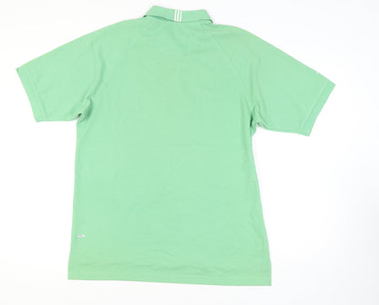 Adidas Men's Green Polo Shirt M Short Sleeve Golf