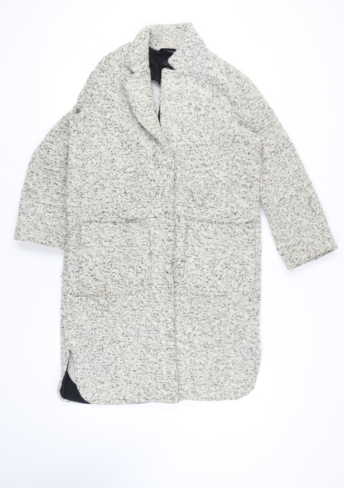 Womens UK Size 6 Topshop Grey Overcoat