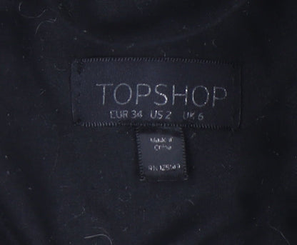 Womens UK Size 6 Topshop Grey Overcoat