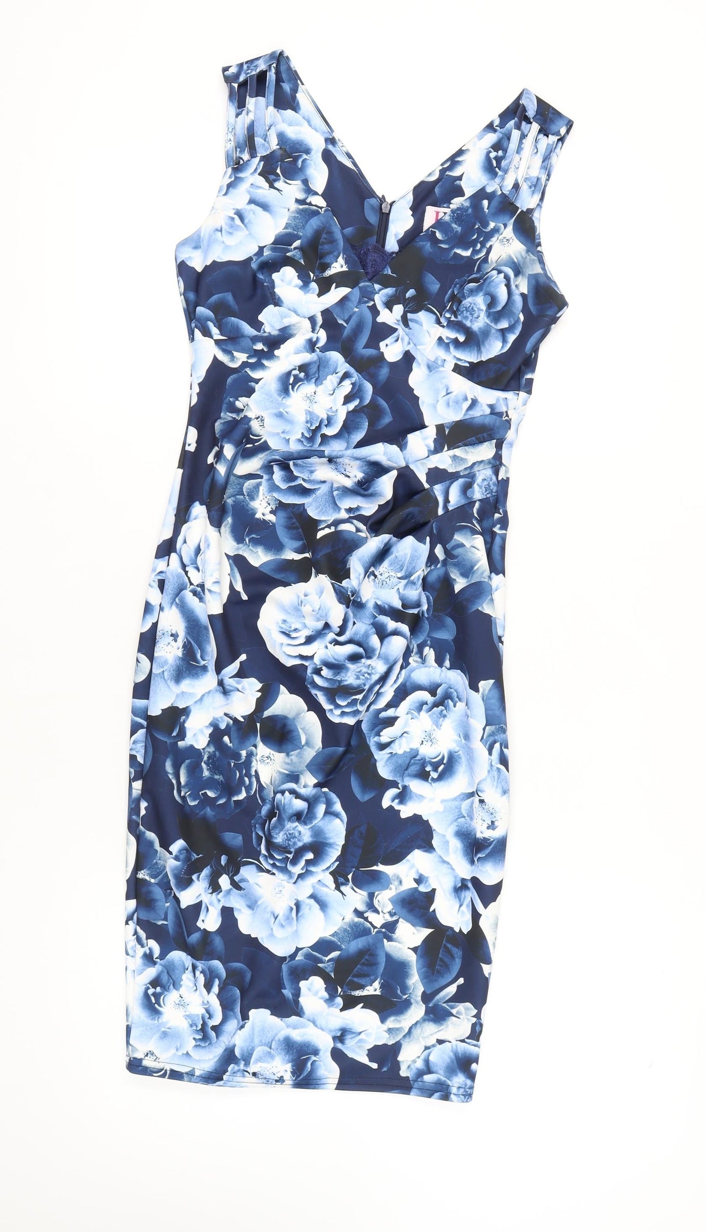 Jessica Wright Women's Blue Floral Bodycon Dress Size 10