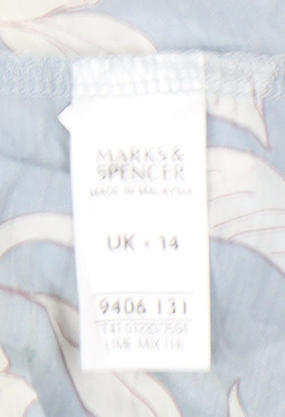 Womens UK Size 14 Plus Marks and Spencer Blue  Blouse