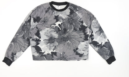 Adidas Women's Grey Floral Pullover M Sweatshirt