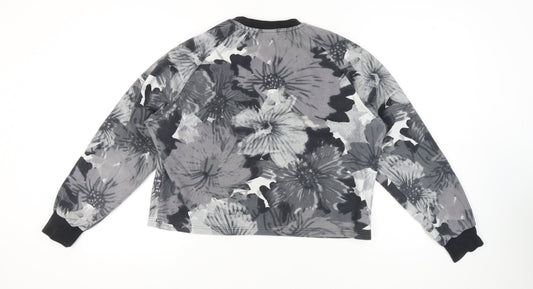 Adidas Women's Grey Floral Pullover M Sweatshirt