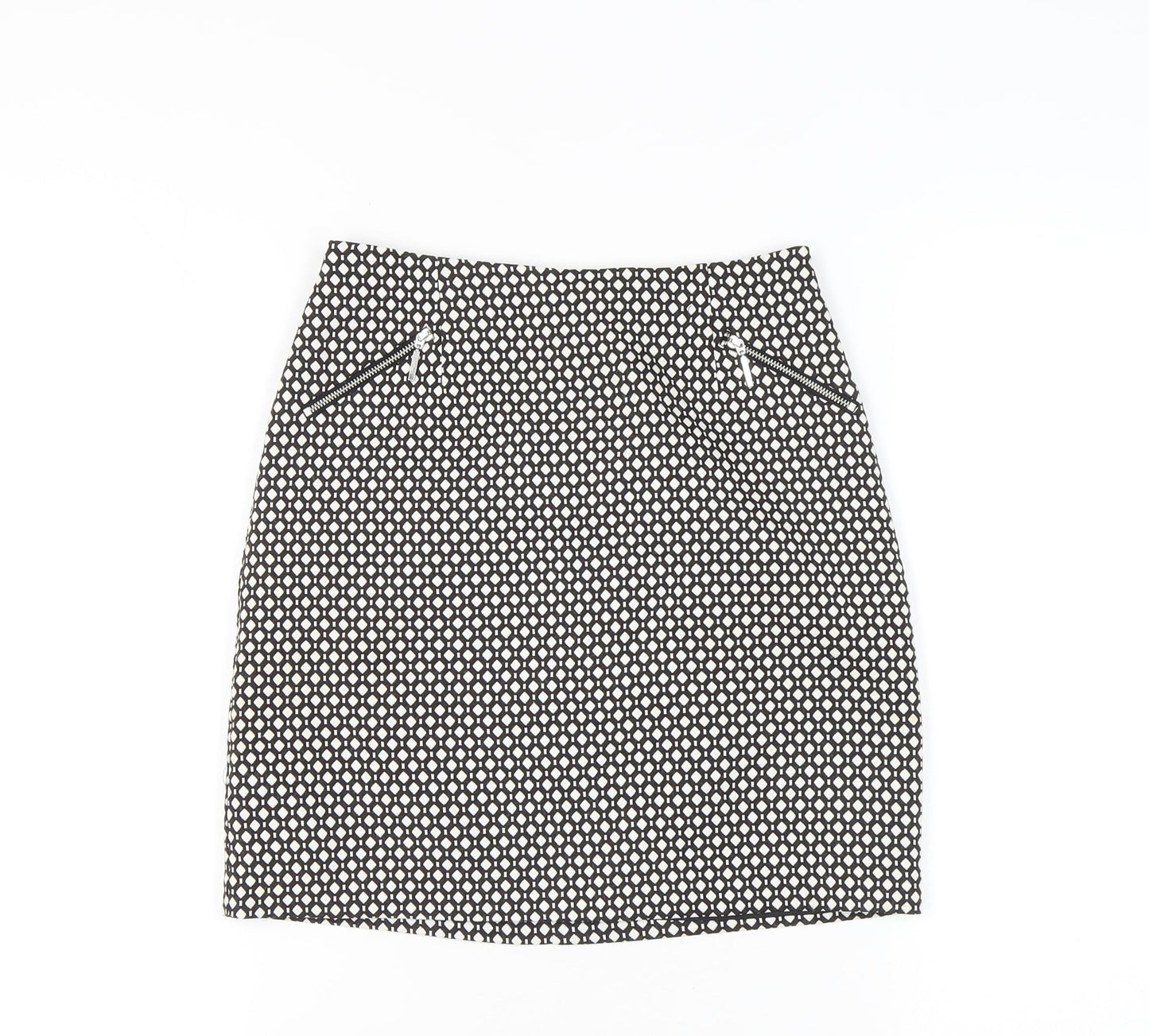 New Look Women's Black Geometric Pencil Skirt Size 6