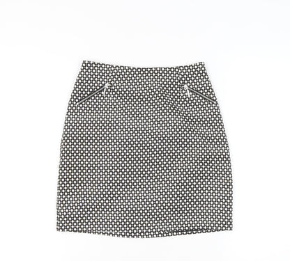 New Look Women's Black Geometric Pencil Skirt Size 6