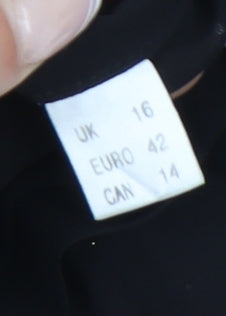 Jacques Vert Women's Black V-Neck Tank Top Size 16