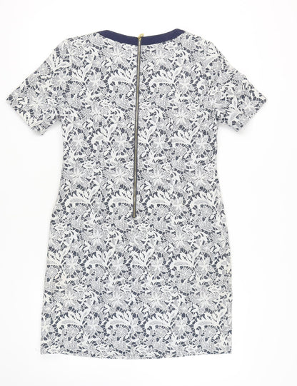 Yumi Women's Blue Floral Shift Dress Size 14