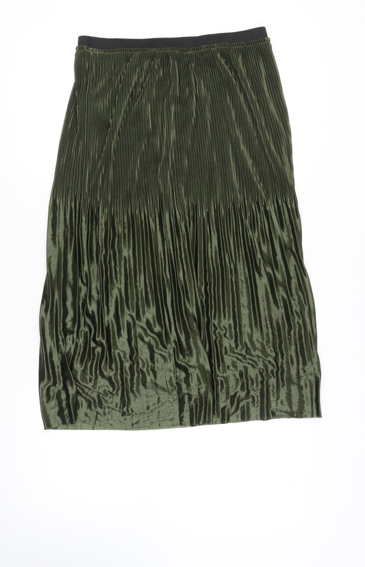 Jacqueline de Yong Women's Green Pleated Midi Skirt L