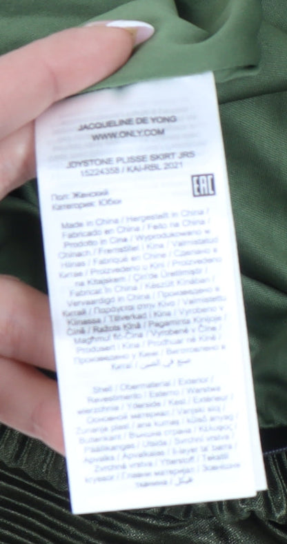 Jacqueline de Yong Women's Green Pleated Midi Skirt L