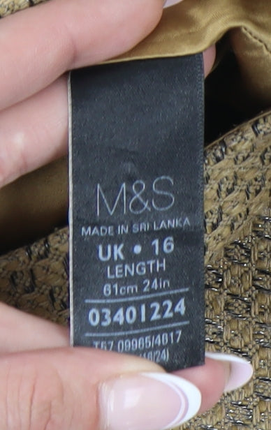 Marks & Spencer Women's Beige Pencil Skirt, Size 16