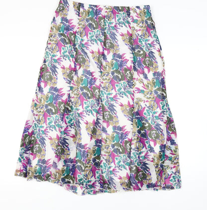 Damart Women's Multicoloured Floral Midi Skirt Size 18 Polyester