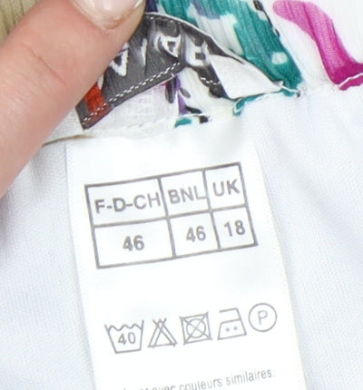 Damart Women's Multicoloured Floral Midi Skirt Size 18 Polyester