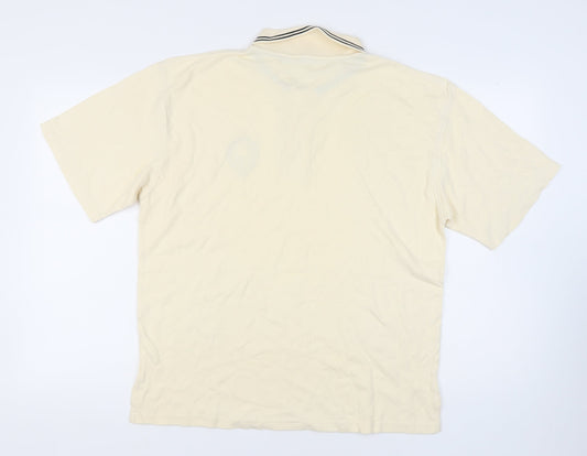 Woodbrook Men's Beige Polo Shirt Medium Golf Logo