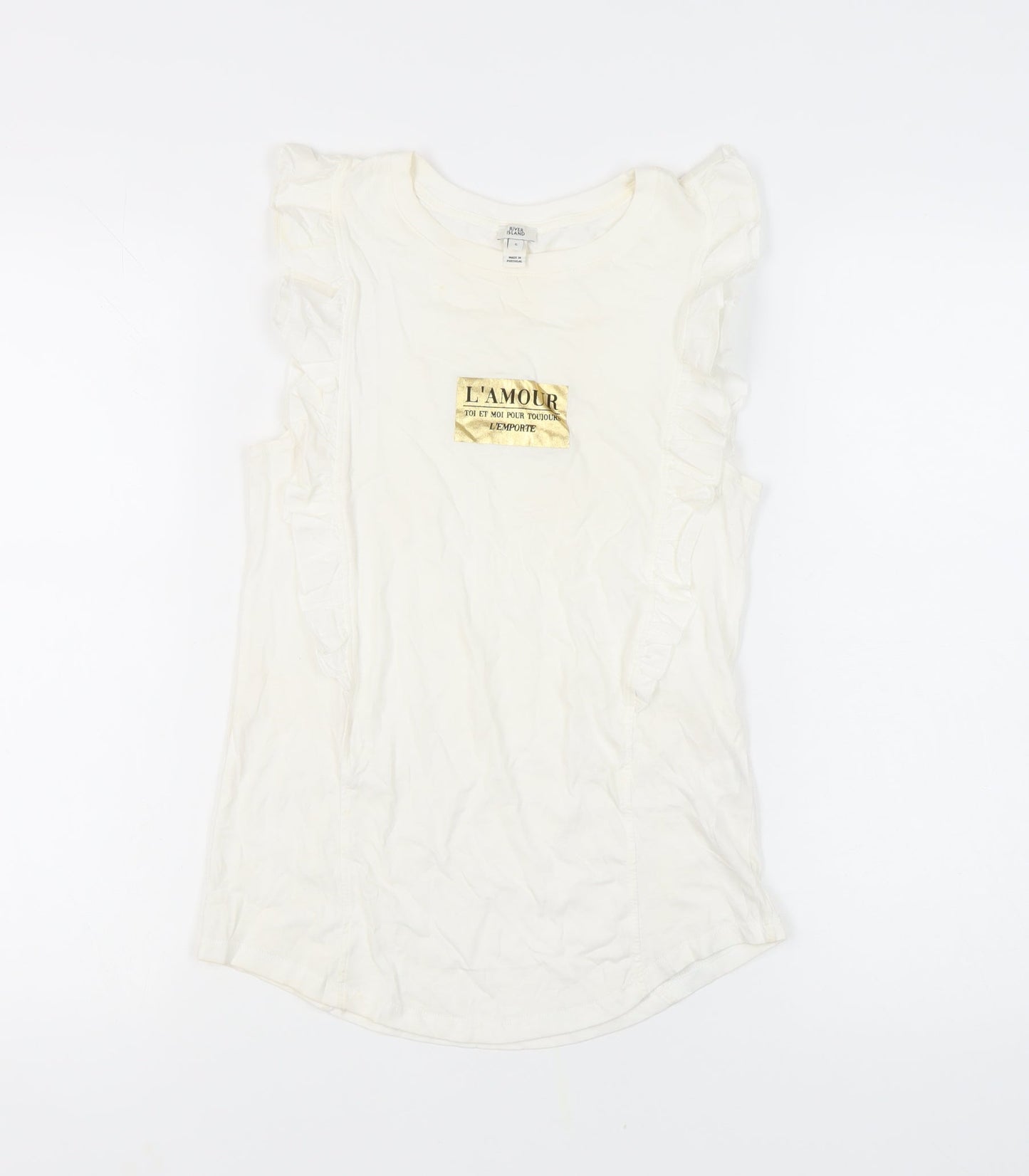 Womens UK Size 6 River Island White  Tank