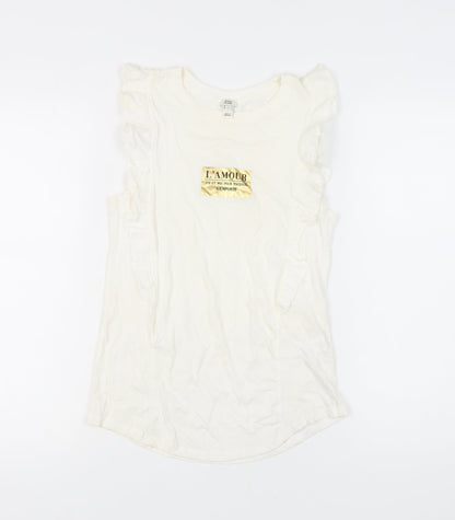 Womens UK Size 6 River Island White  Tank