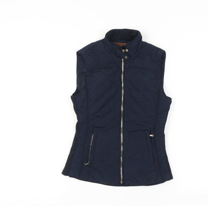Womens UK Size XS Zara Woman Blue Quilted Coat
