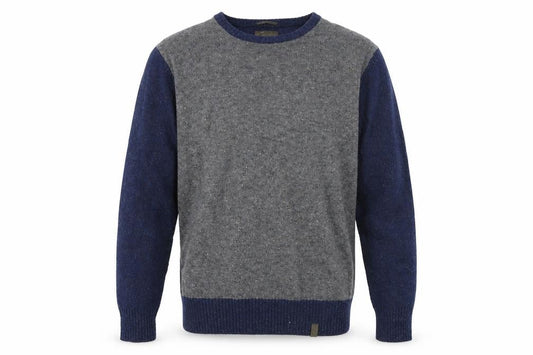 Colours & Sons Men's Grey Blue Wool Pullover Jumper