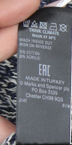 Womens UK Size M Marks and Spencer Blue Cardigan Jumper