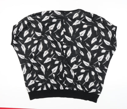 Quiz Women's Black Feather Print Dolman Sleeve T-Shirt