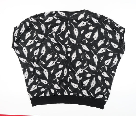 Quiz Women's Black Feather Print Dolman Sleeve T-Shirt