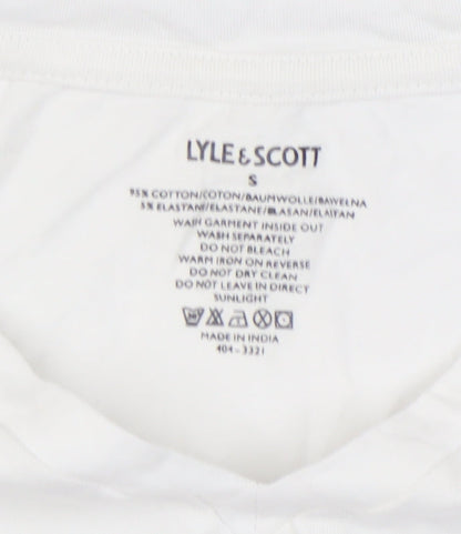 Lyle & Scott White V-Neck Men's T-Shirt Size S