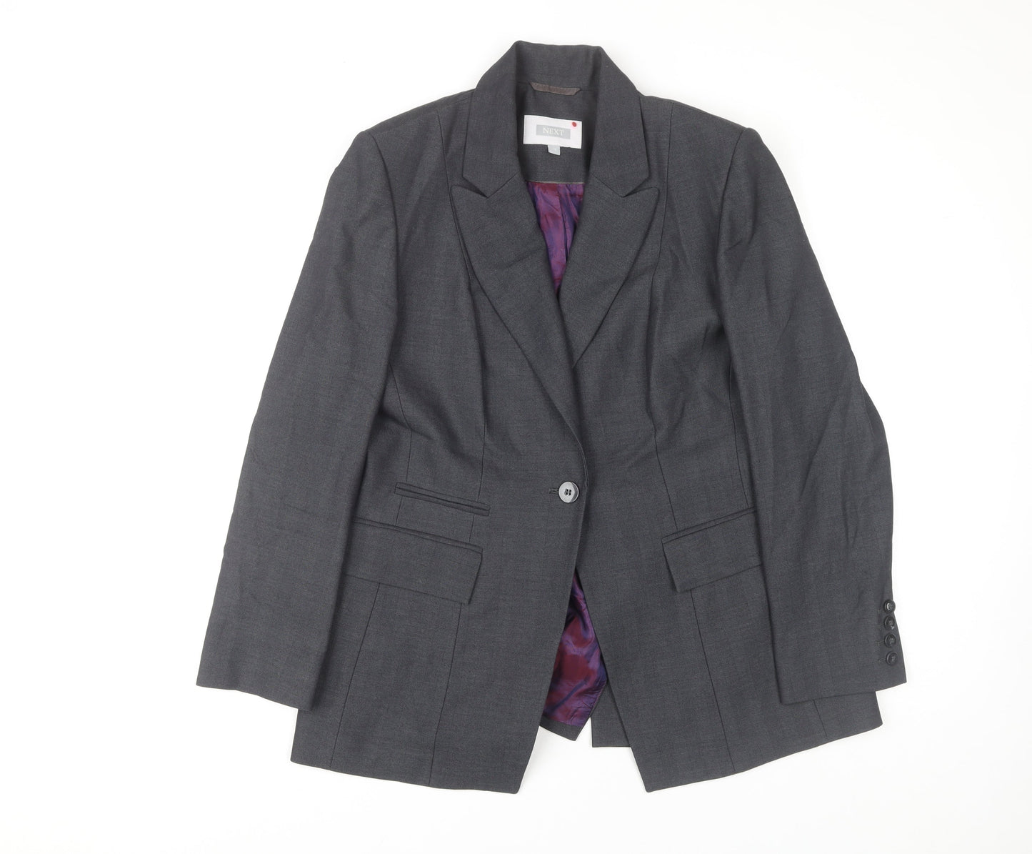 Next Women's Grey Regular Fit Blazer, Size 16