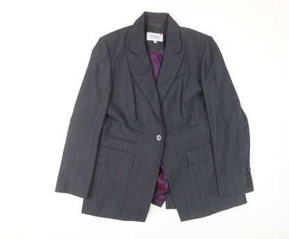 Next Women's Grey Regular Fit Blazer, Size 16