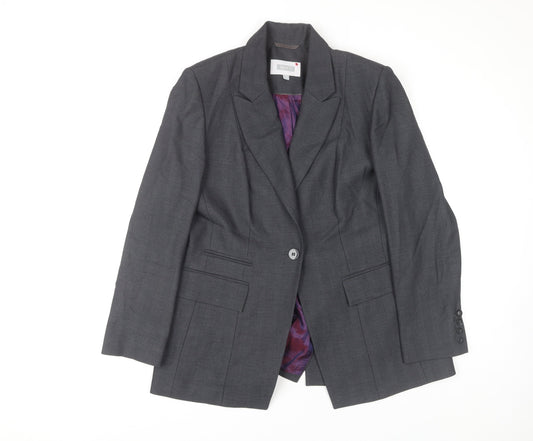 Next Women's Grey Regular Fit Blazer, Size 16