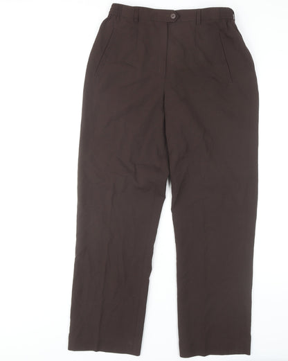Womens UK Size 10 LUCIA Regular Fit WorkwearCasual Brown Trousers