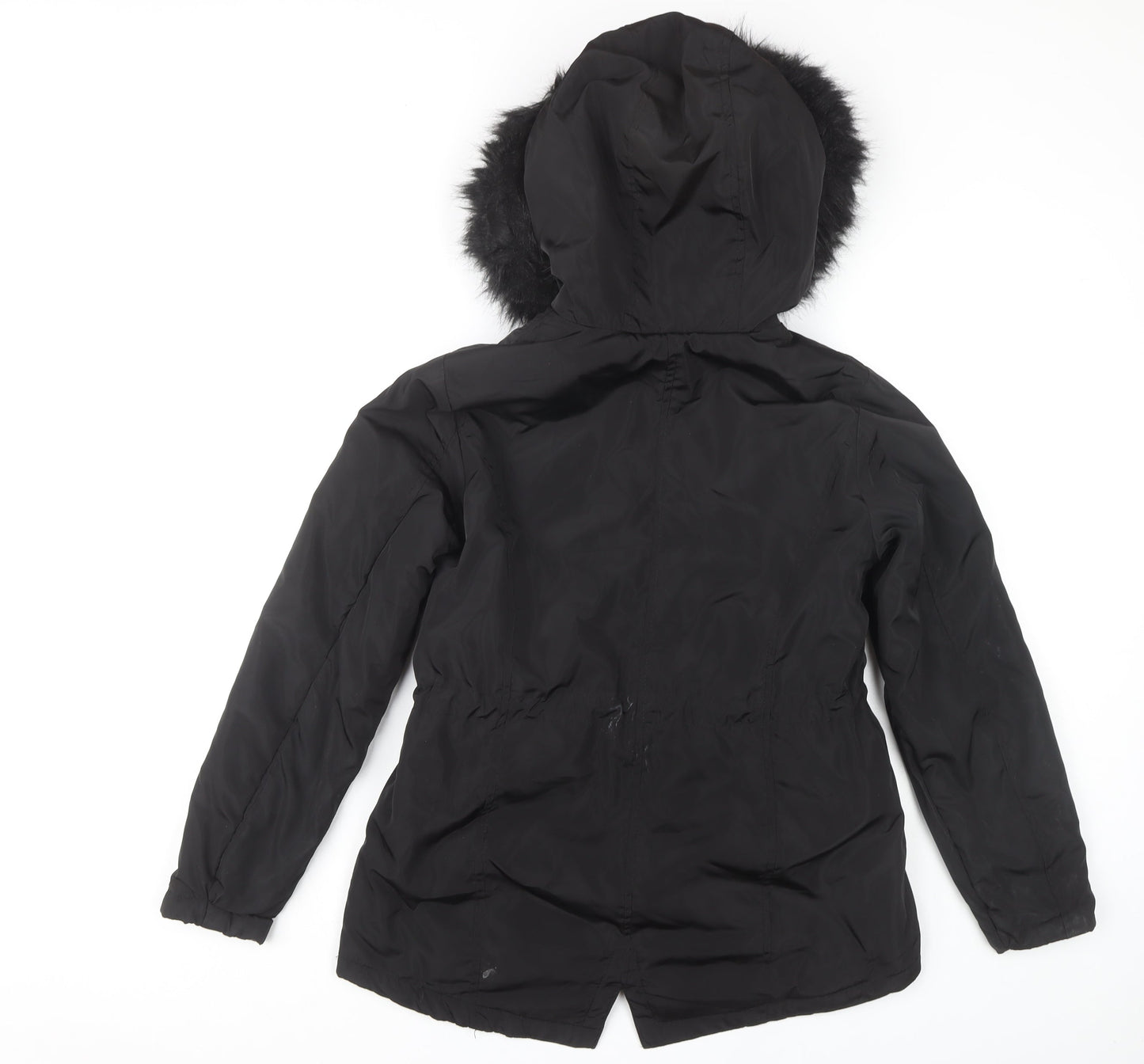 Womens UK Size 8 New Look Black Parka Coat