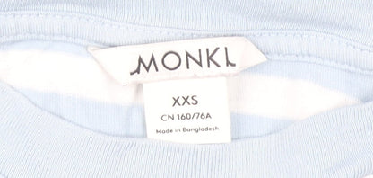 Womens UK Size 2XS Monki Blue Basic T-Shirt