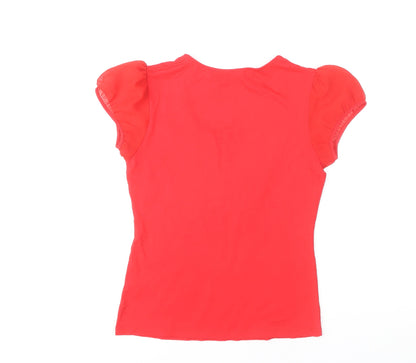 Womens UK Size XS Planet Red  T-Shirt