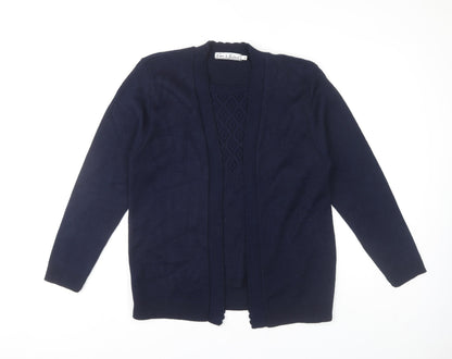 Womens UK Size M Pure & Natural Blue Cardigan Jumper