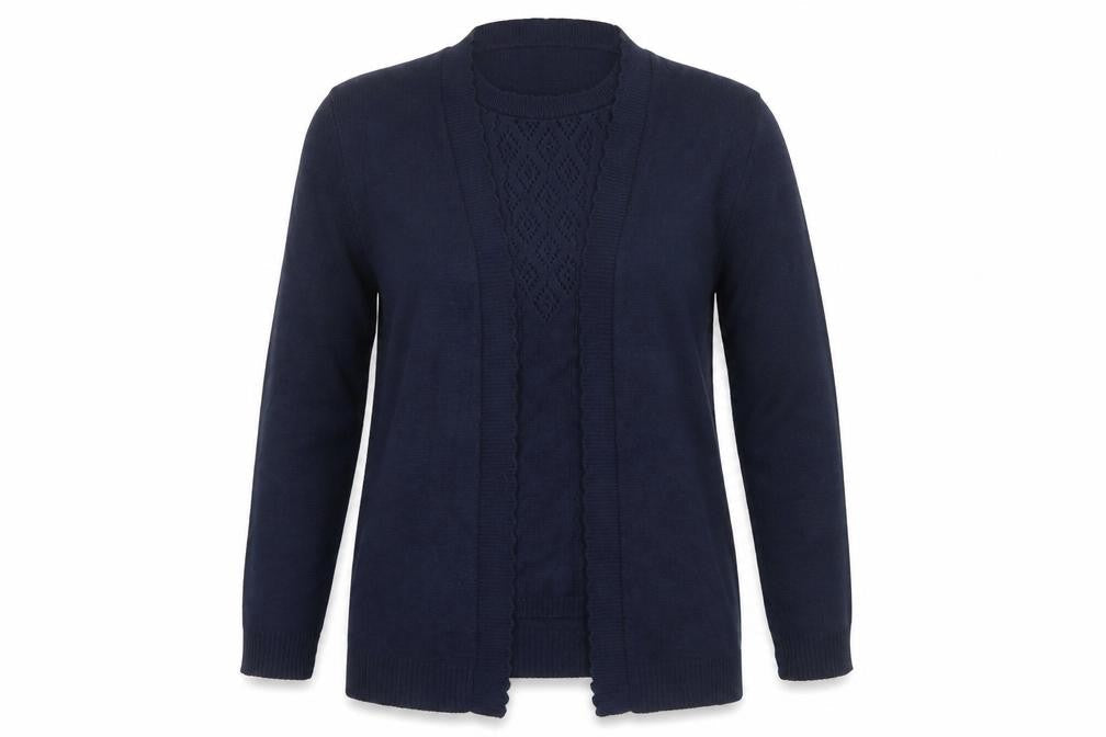 Womens UK Size M Pure & Natural Blue Cardigan Jumper