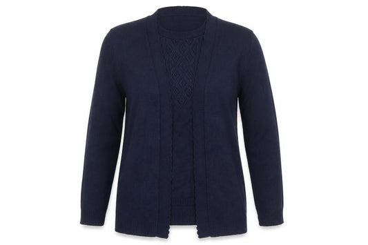 Womens UK Size M Pure & Natural Blue Cardigan Jumper
