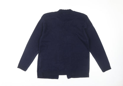 Womens UK Size M Pure & Natural Blue Cardigan Jumper