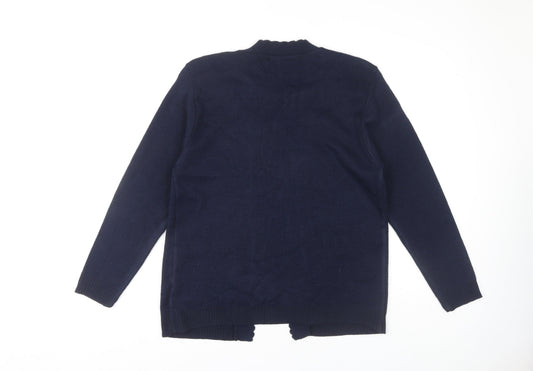 Womens UK Size M Pure & Natural Blue Cardigan Jumper