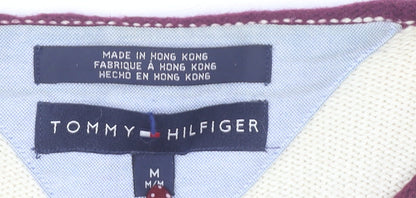 Tommy Hilfiger Men's White M Pullover V-Neck Jumper