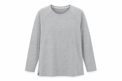 Womens UK Size XL Lands' End Grey Basic T-Shirt