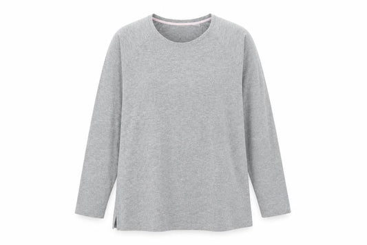 Womens UK Size XL Lands' End Grey Basic T-Shirt