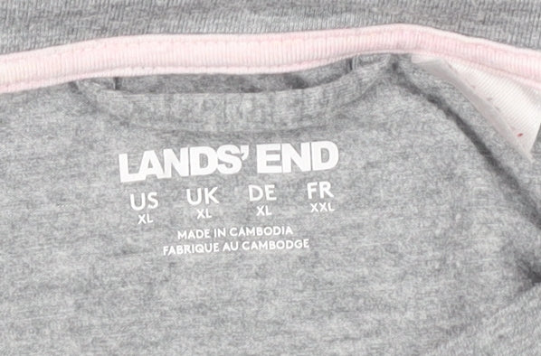 Lands' End Women's Grey XL Long Sleeve T-Shirt