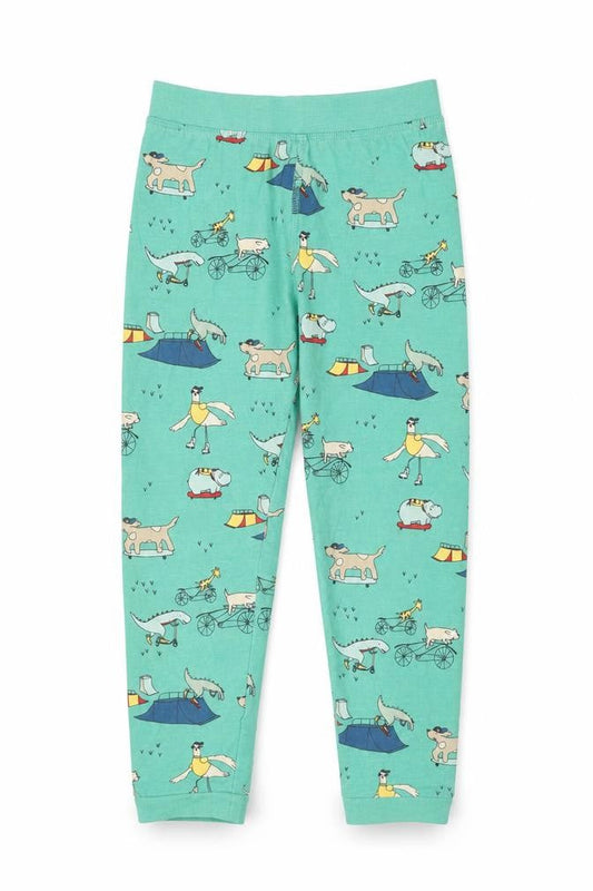 Marks and Spencer Boys Green Cartoon Lounge Pants 4-5 Years