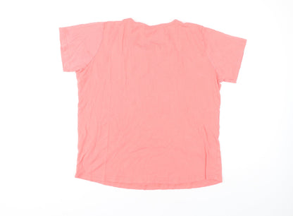 Isle Women's Pink T-Shirt Size L Round Neck Casual