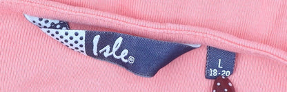 Isle Women's Pink T-Shirt Size L Round Neck Casual