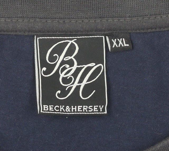 Mens UK Size 2XL Beck & Hersey Blue  T-Shirt