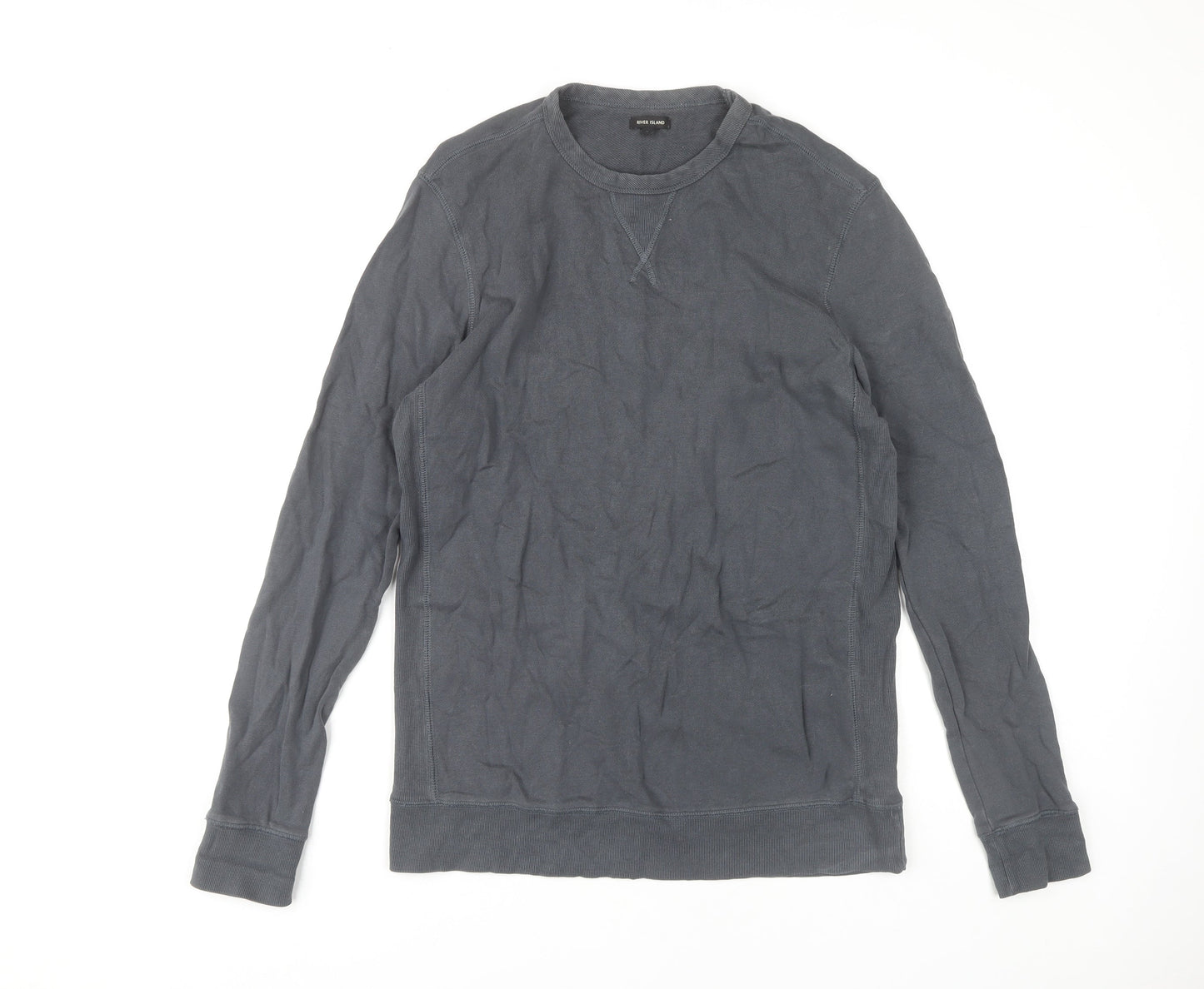 Mens UK Size M River Island Grey Pullover Sweatshirt