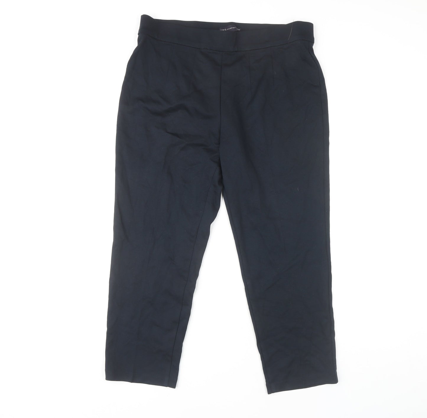 Marks and Spencer Women's Black Straight Trousers Size 14