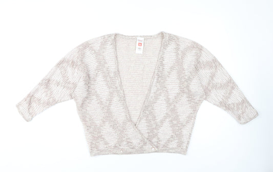 Womens UK Size 12 St Michael Beige Wrap Jumper
