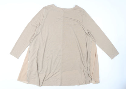 Womens UK Size L Roman Beige Tunic Blouse